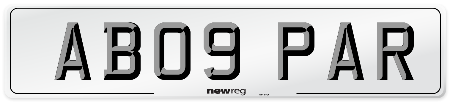 AB09 PAR Number Plate from New Reg